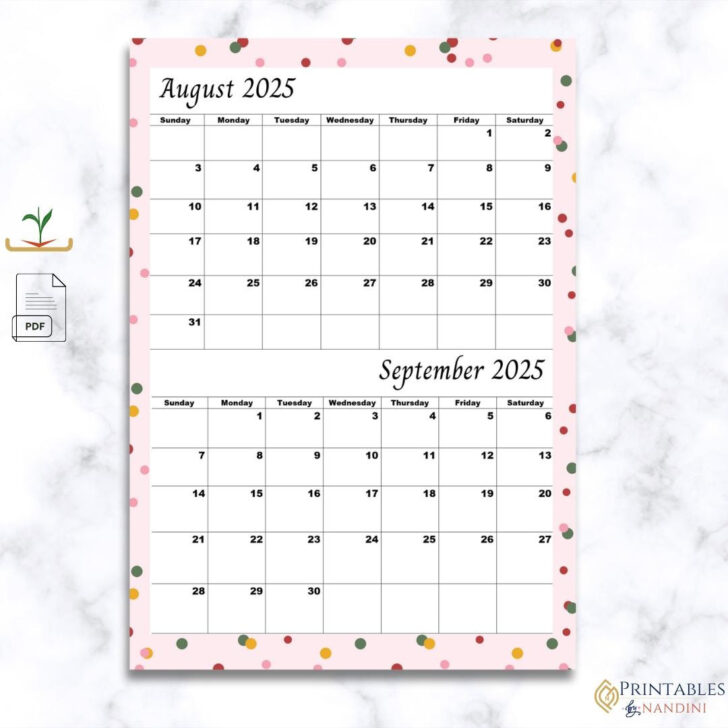 Printable August September 2025 Calendar