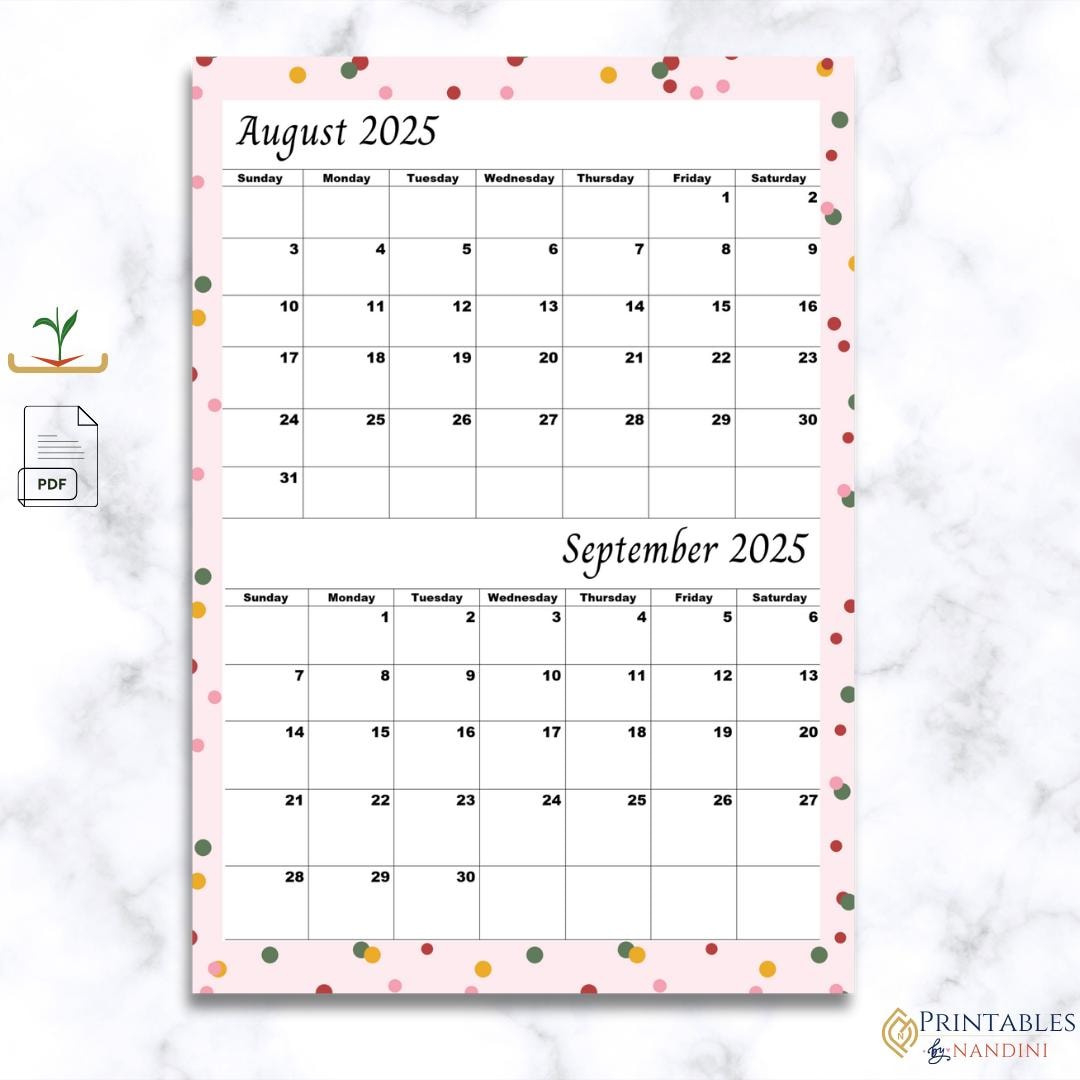 Druckbarer Kalender Für August 2025 &amp;amp; September 2025, Sonntag within Printable August September 2025 Calendar