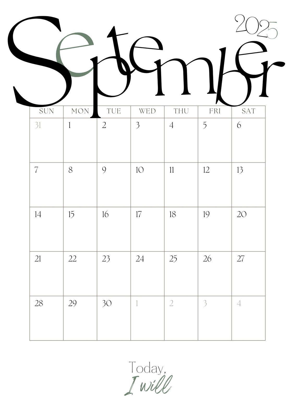 Free And Customizable September Templates with September 2025 Calendar Canva