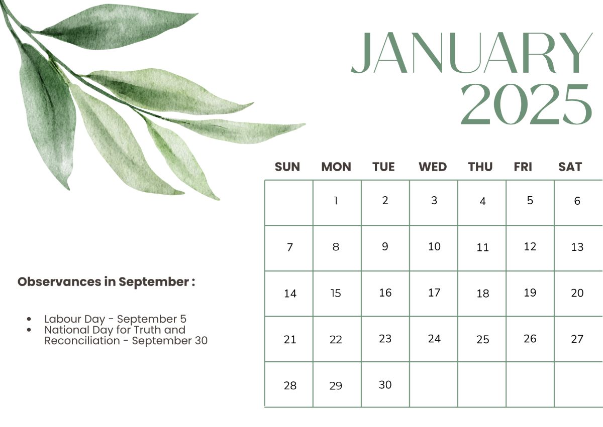 Free Canada Holidays September 2025 Calendar Template To Edit Online throughout September 2025 Calendar Canada
