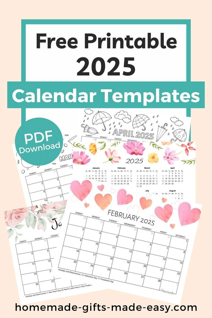 Free Printable 2025 Calendar Year | Homemade Gifts Made Easy within September 2025 Calendar Homemade Gifts Made Easy