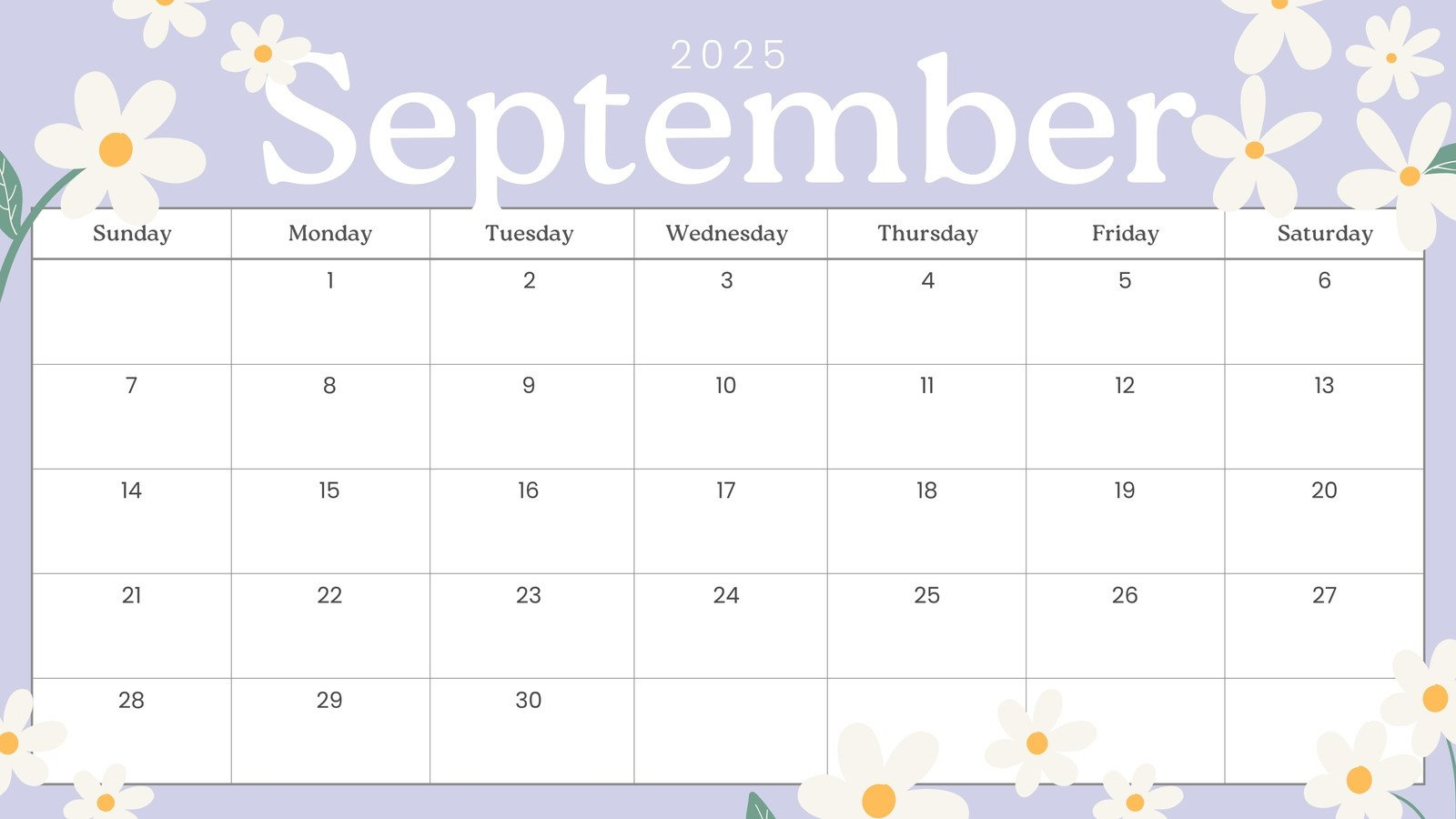 Free Printable September 2025 Calendar Templates | Canva for Free Printable Monthly Calendar September 2025