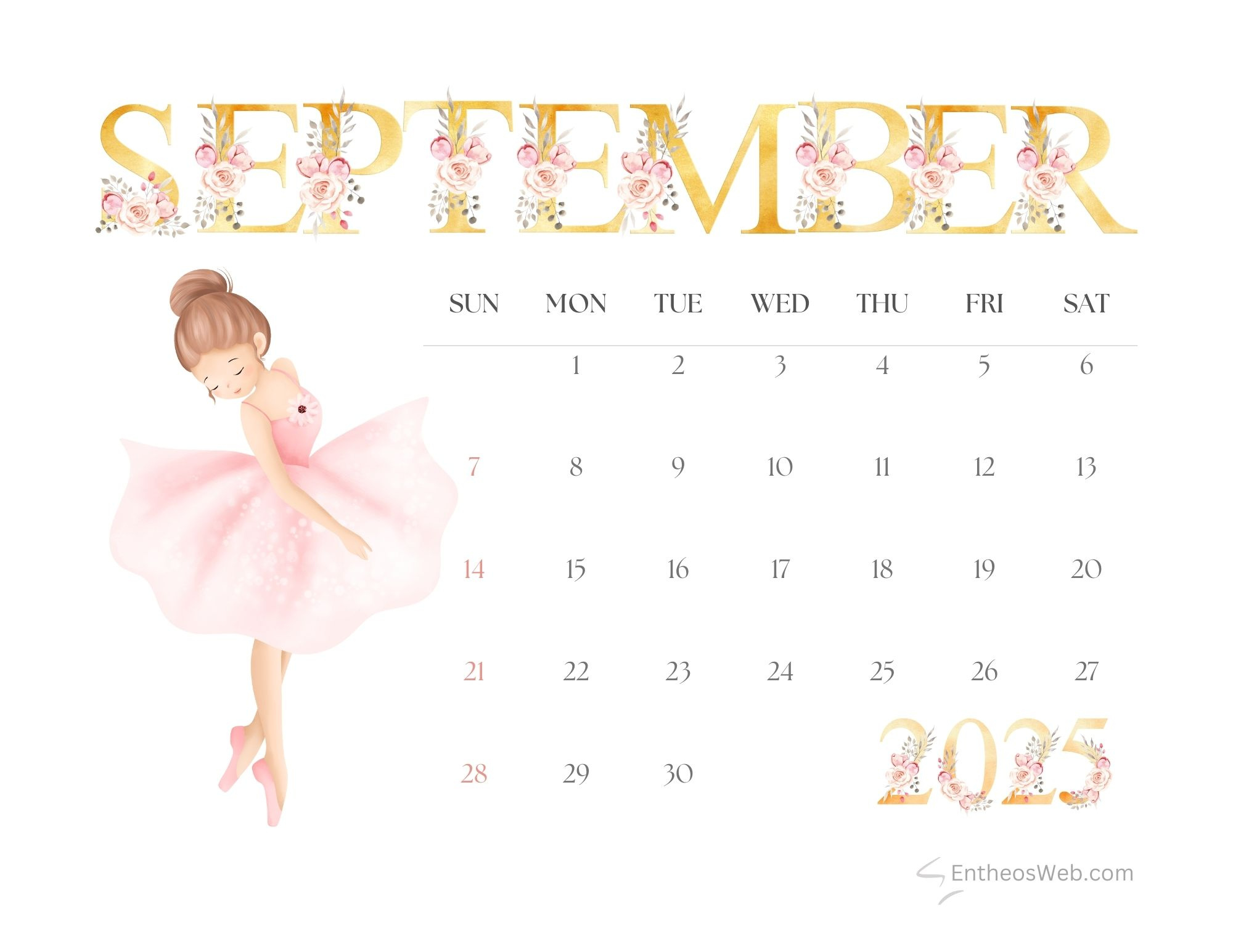 Free Printable September 2025 Calendars | Entheosweb pertaining to Cute September Calendar 2025