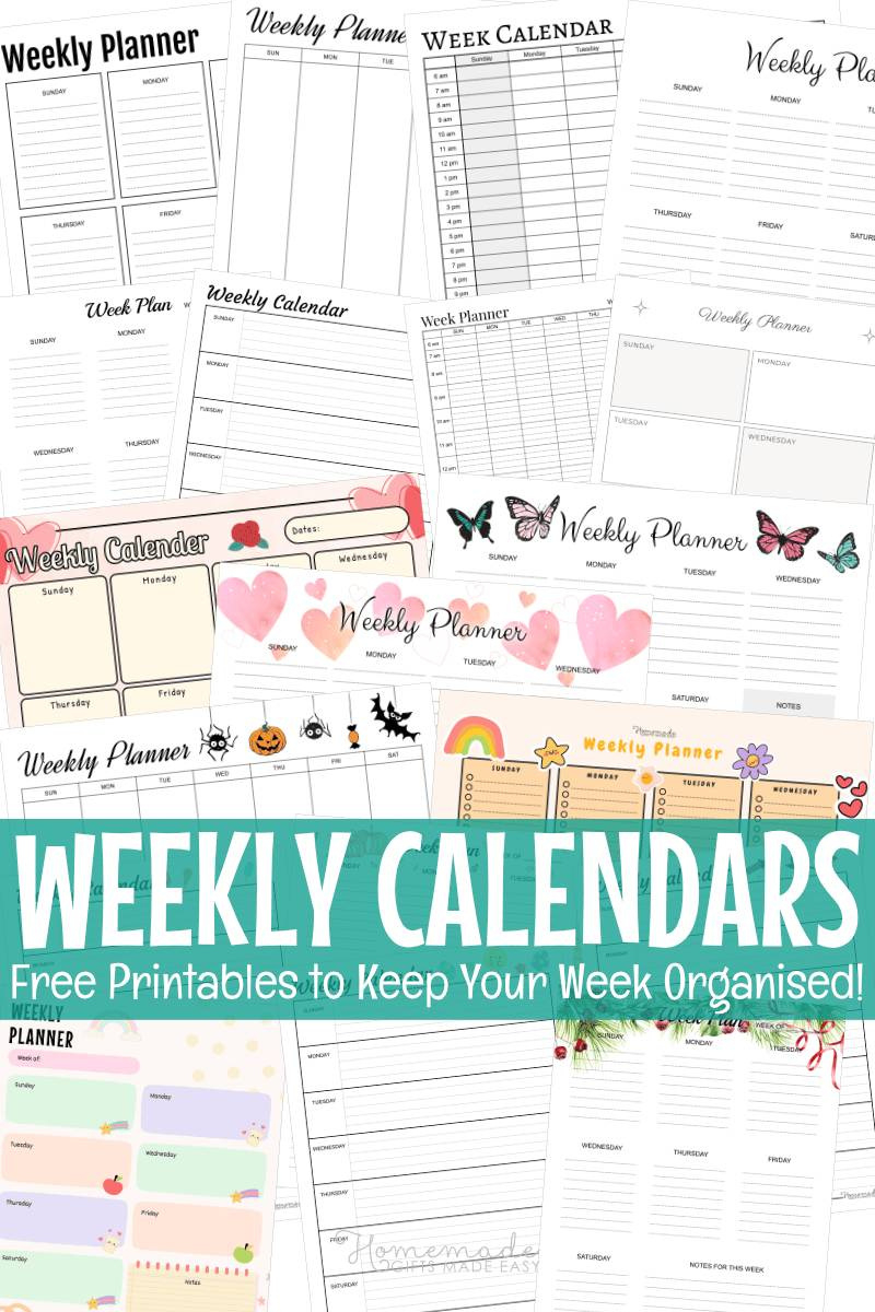 Free Printable Weekly Calendar Template throughout September 2025 Calendar Homemade Gifts Made Easy