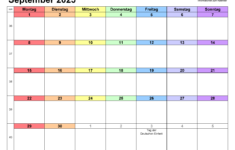 Kalender September 2025 Als Excel-Vorlagen intended for Kalender 2025 September September