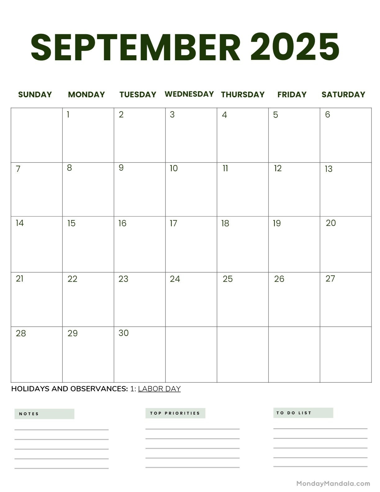 September 2025 Calendar (52 Free Pdf Printables) throughout September 2025 Calendar Monday Mandala