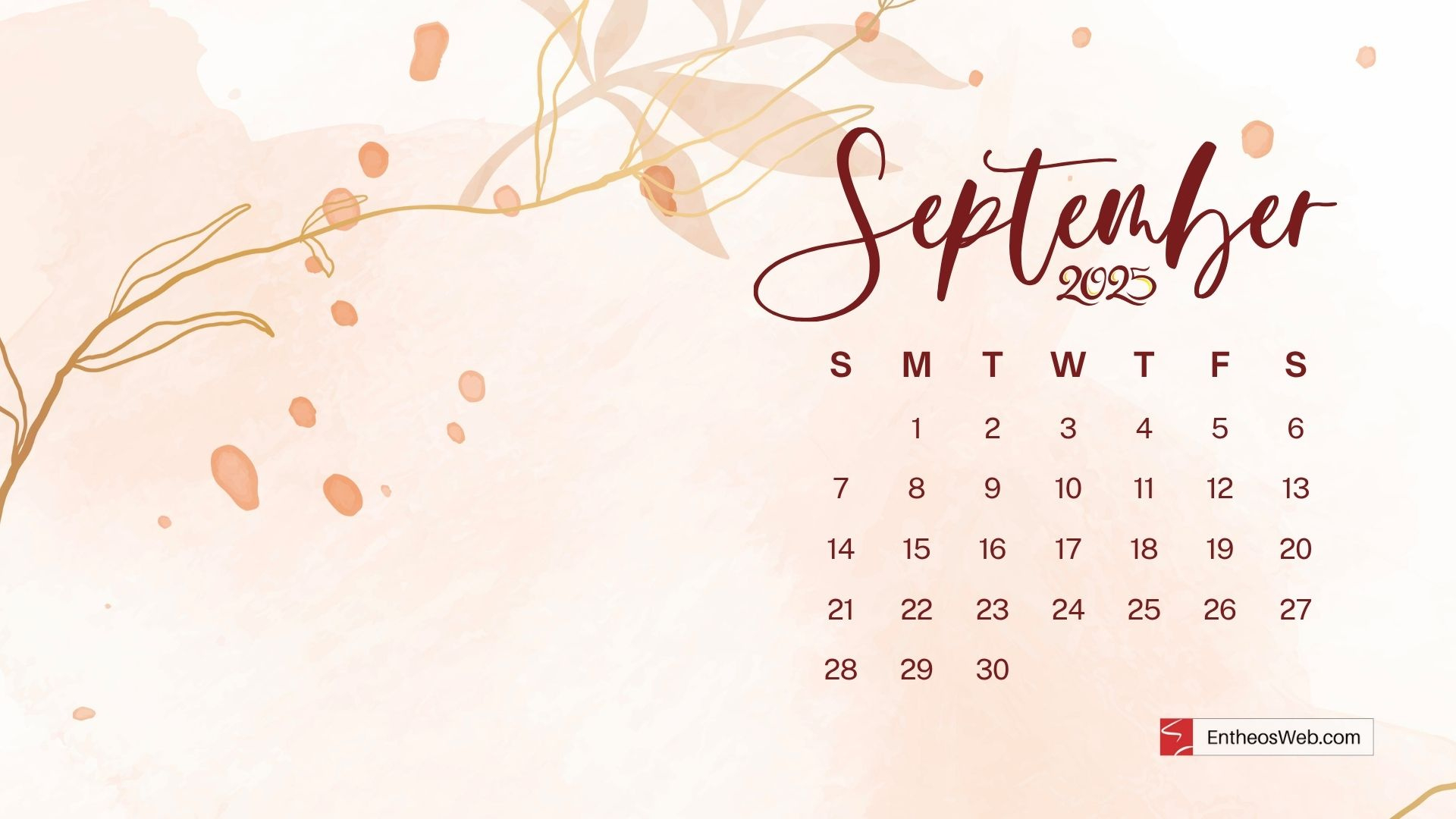 September 2025 Calendar Desktop Wallpaper Backgrounds | Entheosweb with regard to September 2025 Desktop Calendar