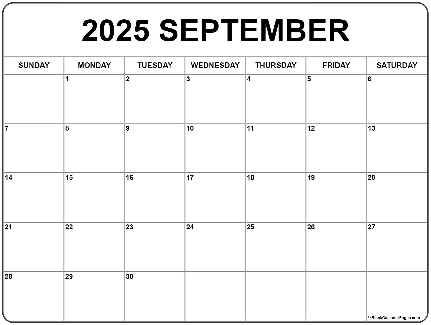 September 2025 Calendar | Free Printable Calendars inside September 2025 Calendar With Holidays