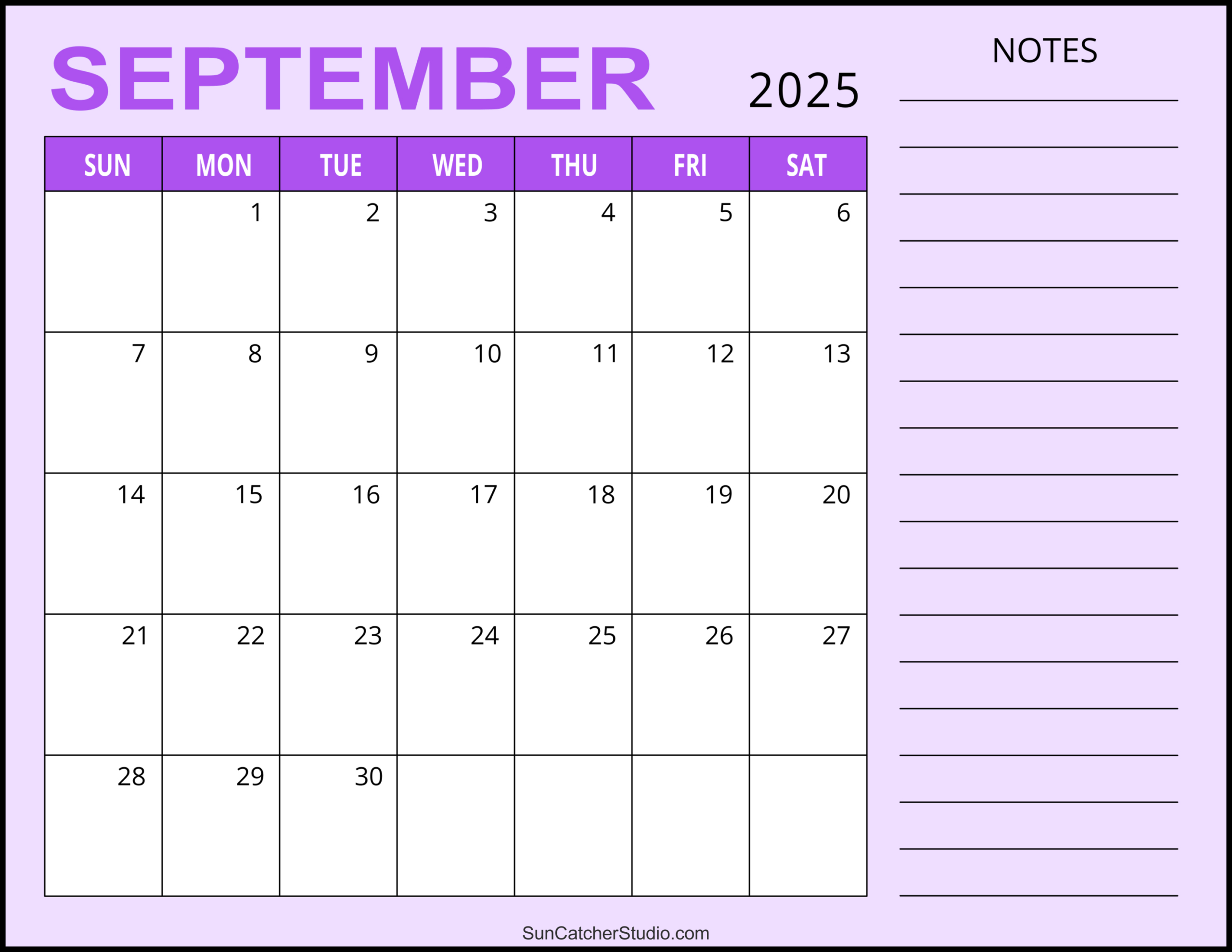 September 2025 Calendar (Free Printable) – Free Printables inside September Calendar 2025 Pieces Printable