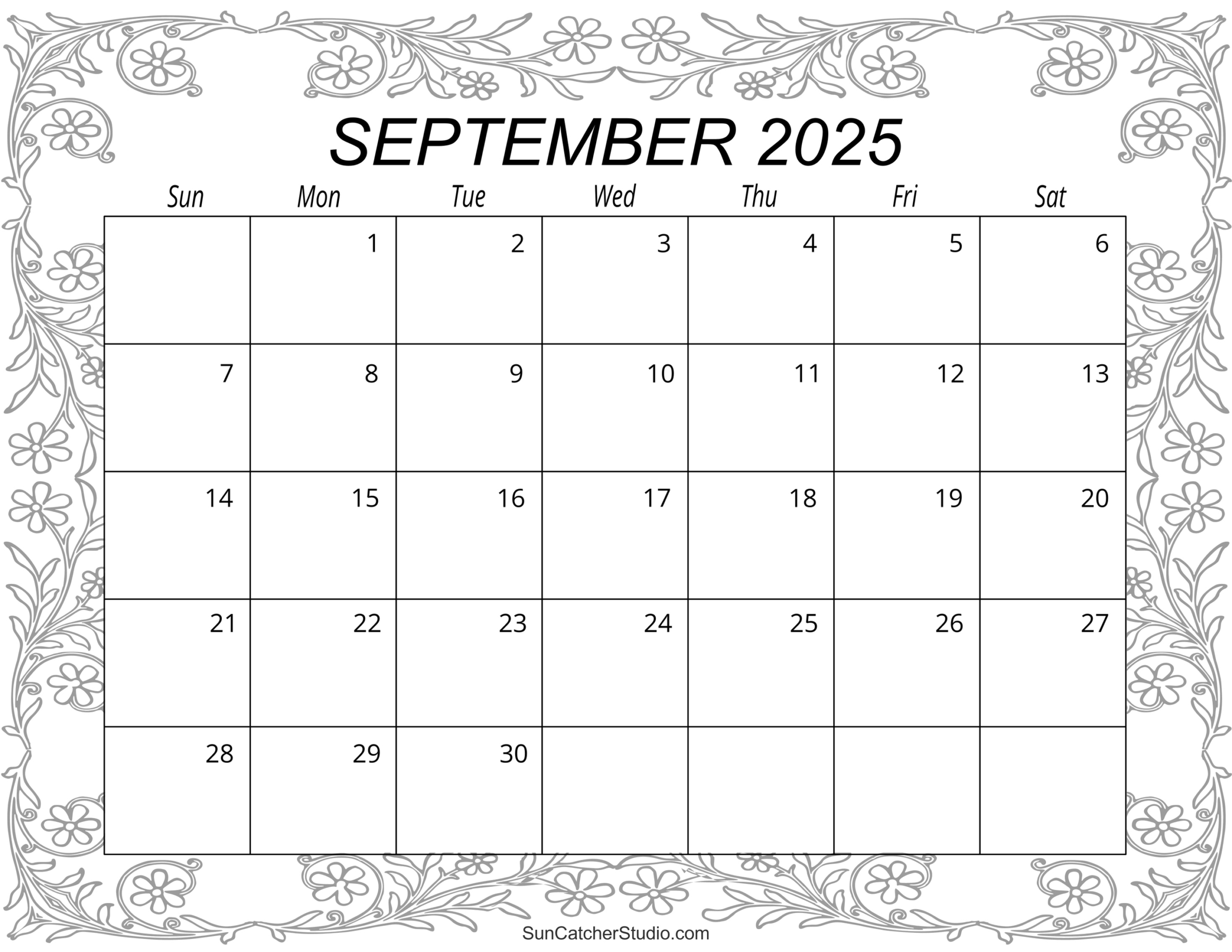 September 2025 Calendar (Free Printable) – Free Printables intended for Free Printable Blank Calendar September 2025