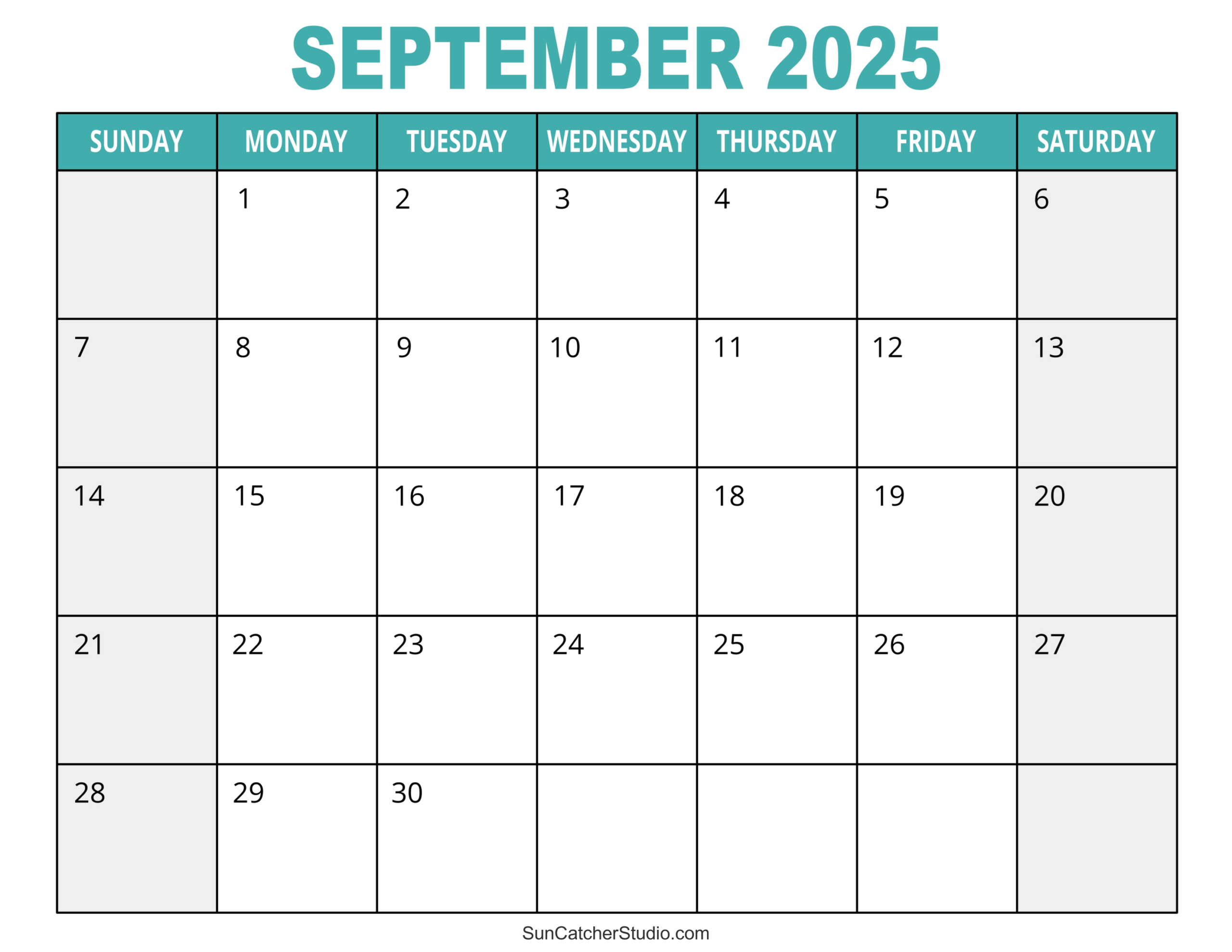 September 2025 Calendar (Free Printable) – Free Printables regarding September Calendar 2025 Pieces Printable