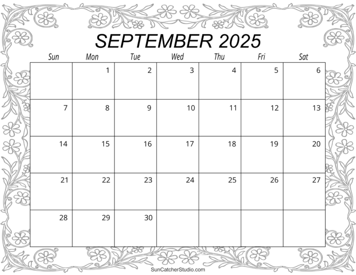 Printable Blank Calendar September 2025