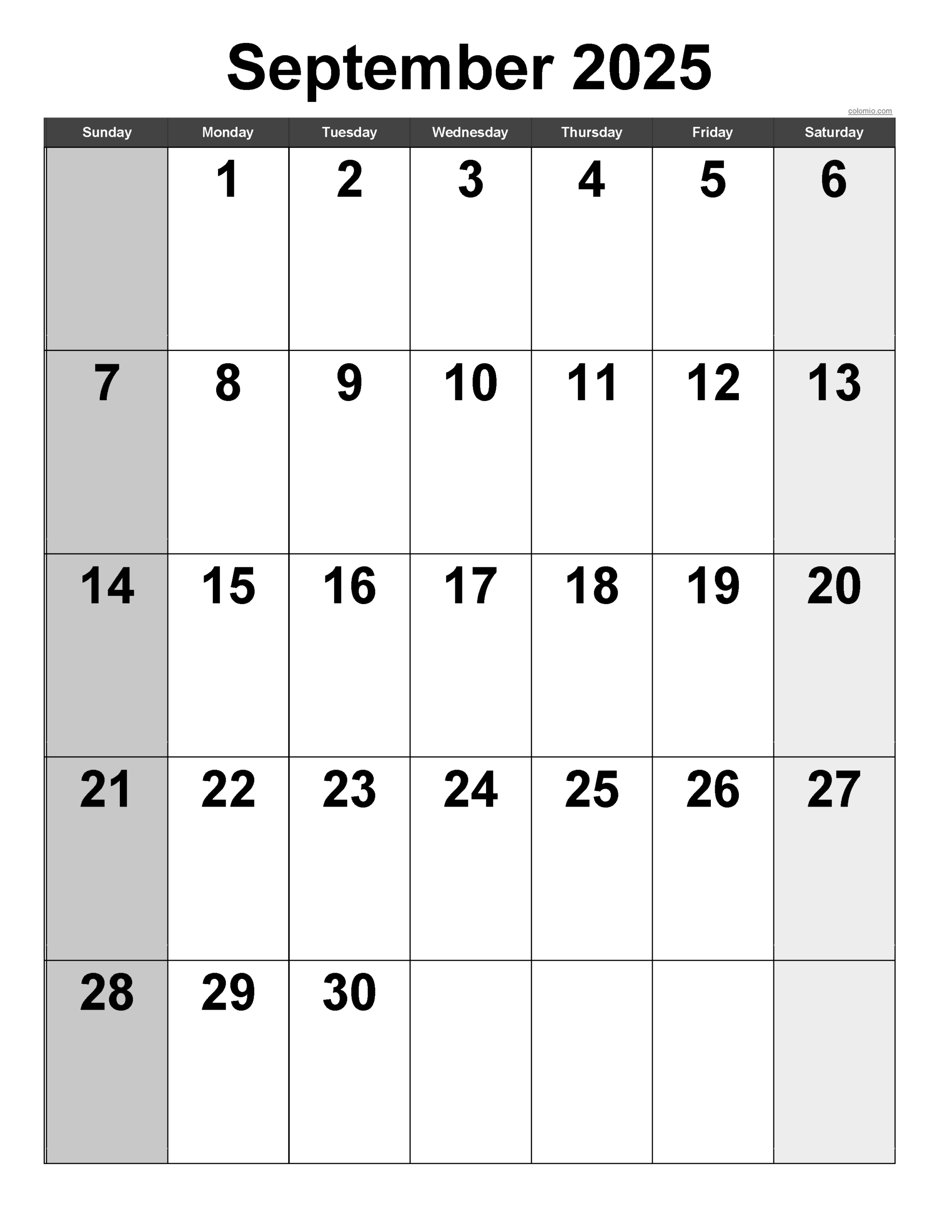 September 2025 Calendar | Free Printable Pdf, Xls And Png intended for September 2025 Printable Calendar Portrait