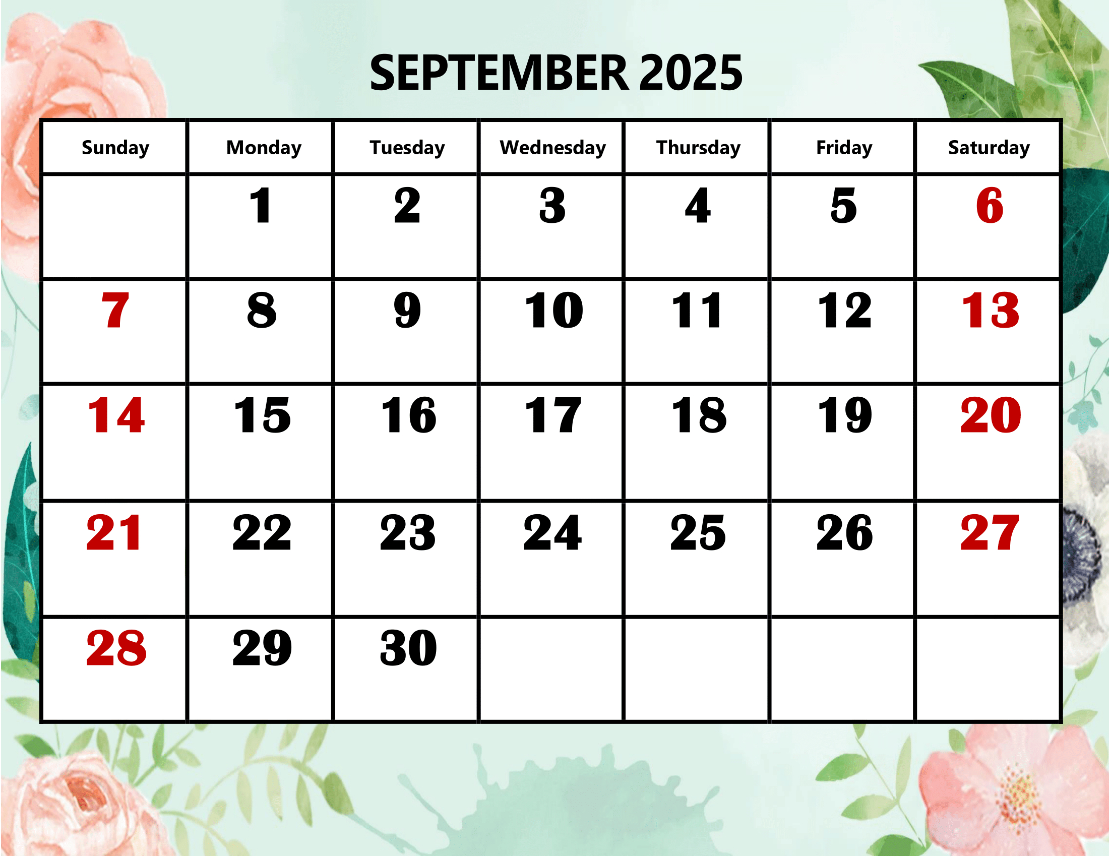 September 2025 Calendar Printable Pdf Template With Holidays in Calendar September 2025 Holiday
