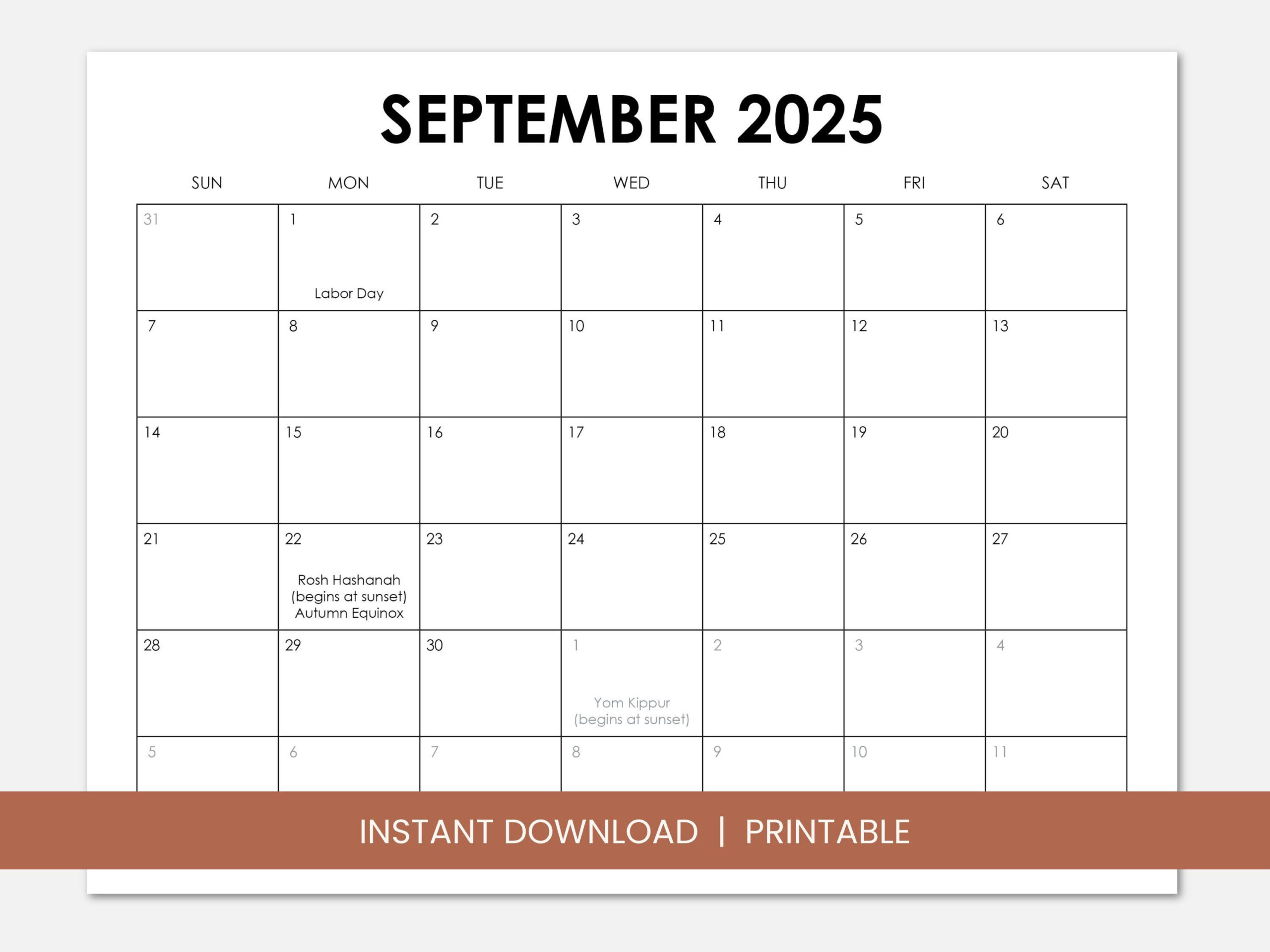 September 2025 Calendar With Holidays, Printable Dated September for September 2025 Calendar NZ