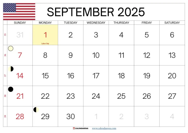 September 2025 Calendar with Holidays