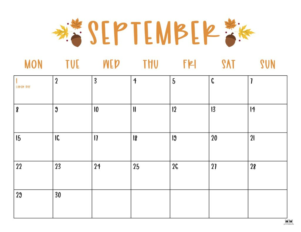 September 2025 Calendars - 107 Free Printables | Printabulls regarding September Printable Calendar