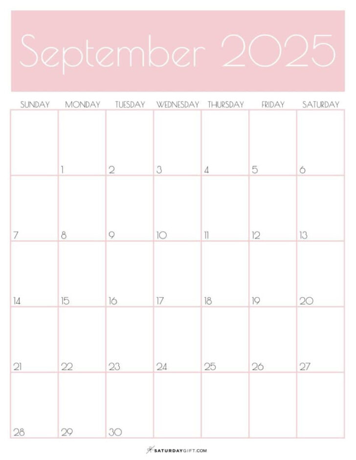September 2025 Calendar Page
