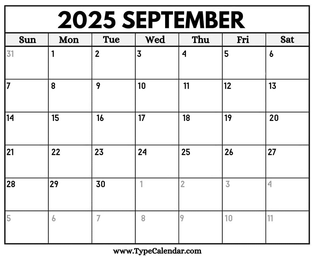 September 2025 Calendars - Free Printable Templates for September 2025 Calendar Canada