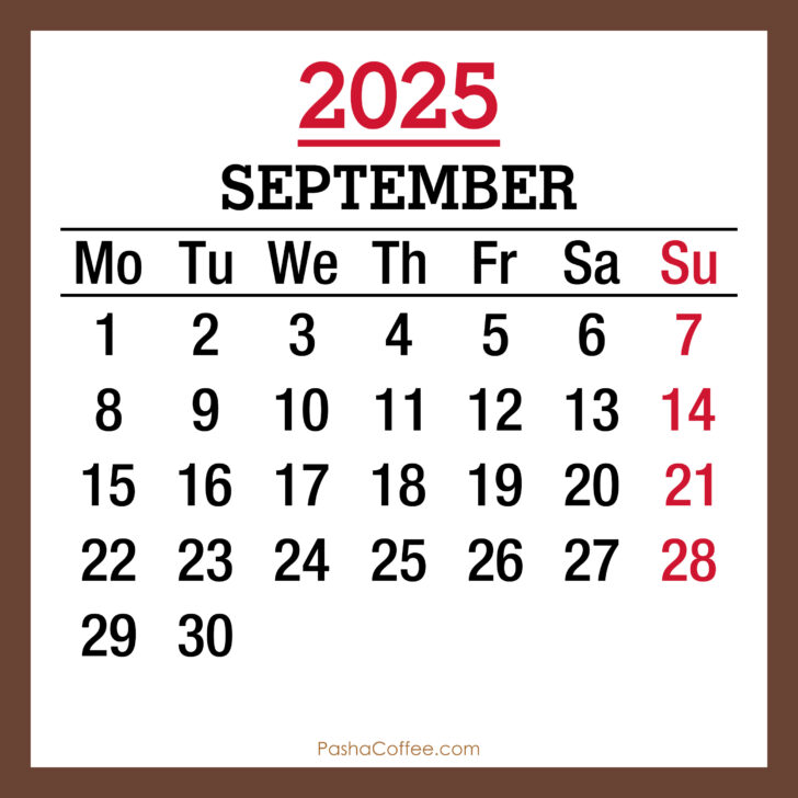 September 2025 Calendar Monday