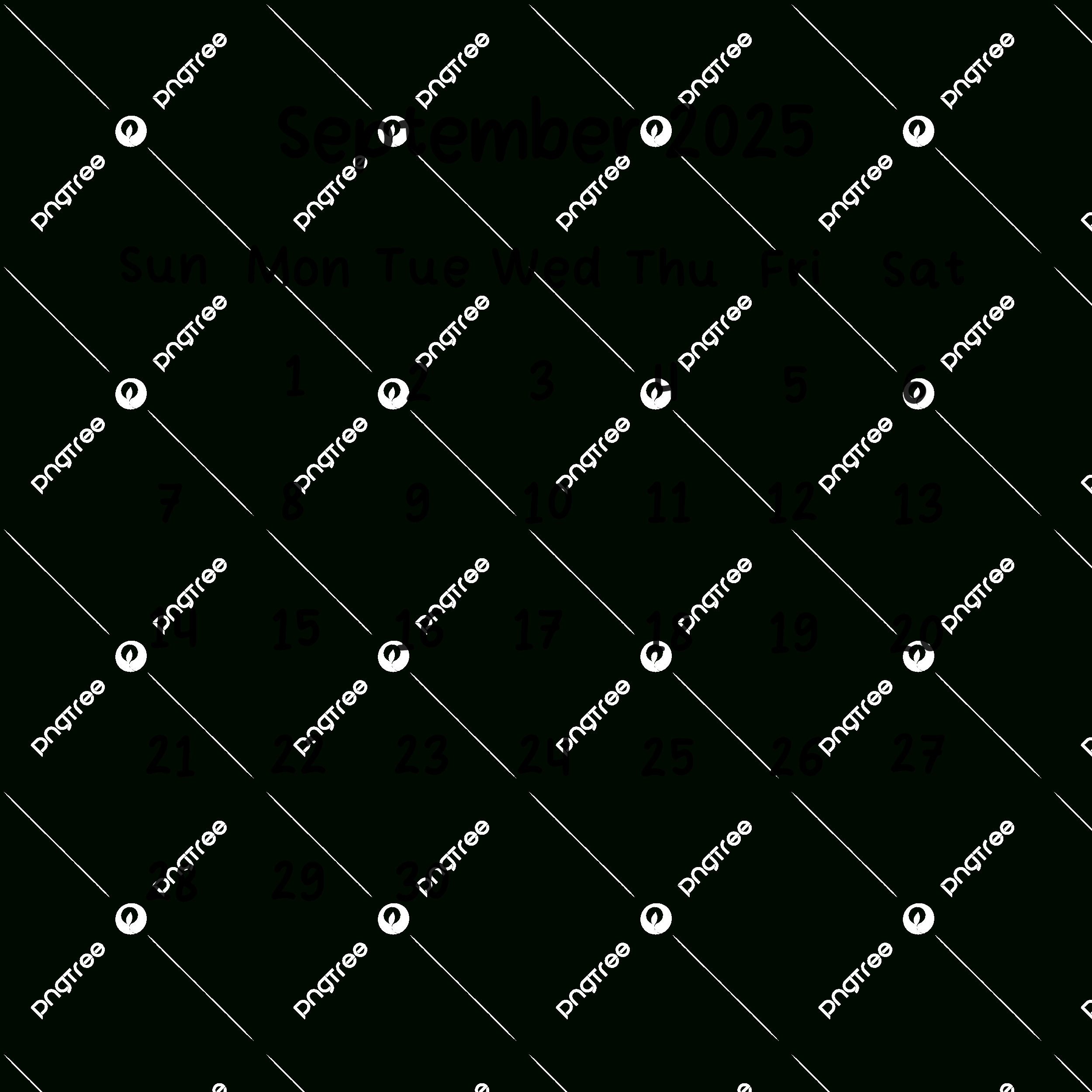 September 2025 Plain Calendar In Black Color, September, 2025 throughout September 2025 Calendar Black