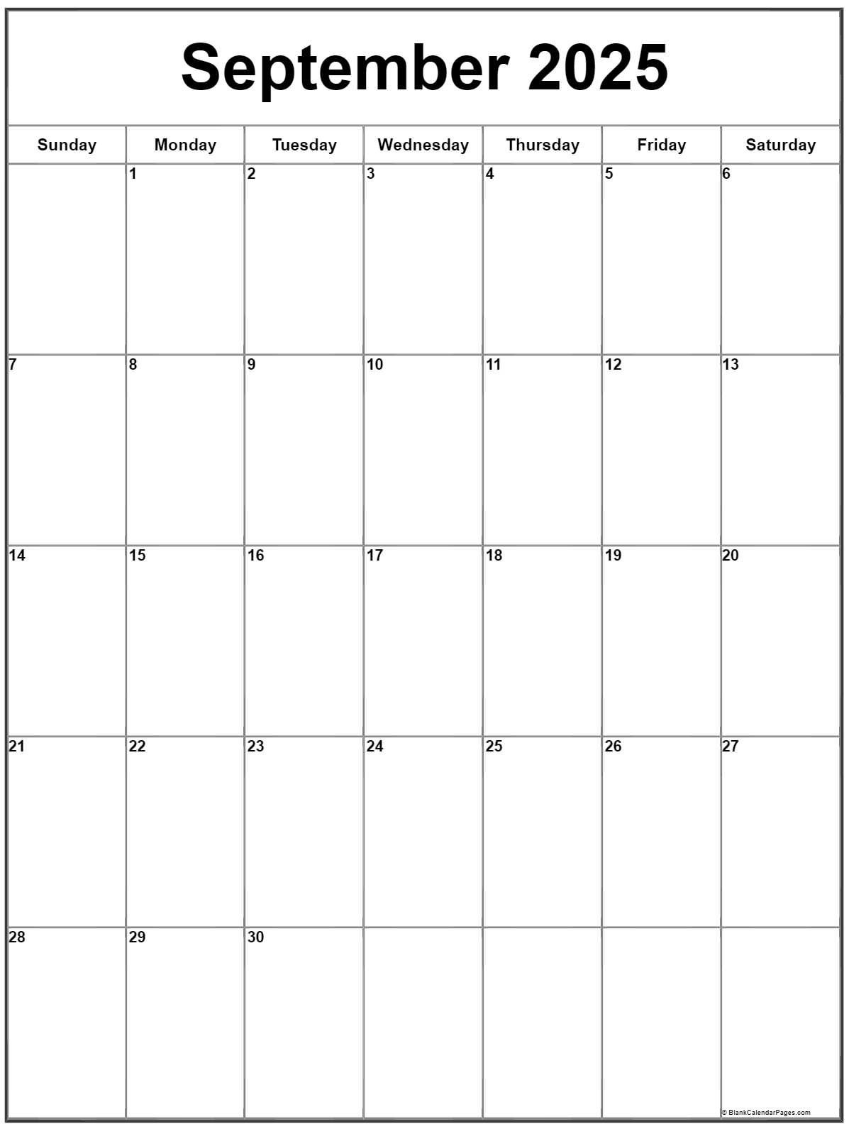 September 2025 Vertical Calendar | Portrait inside September 2025 Printable Calendar Portrait