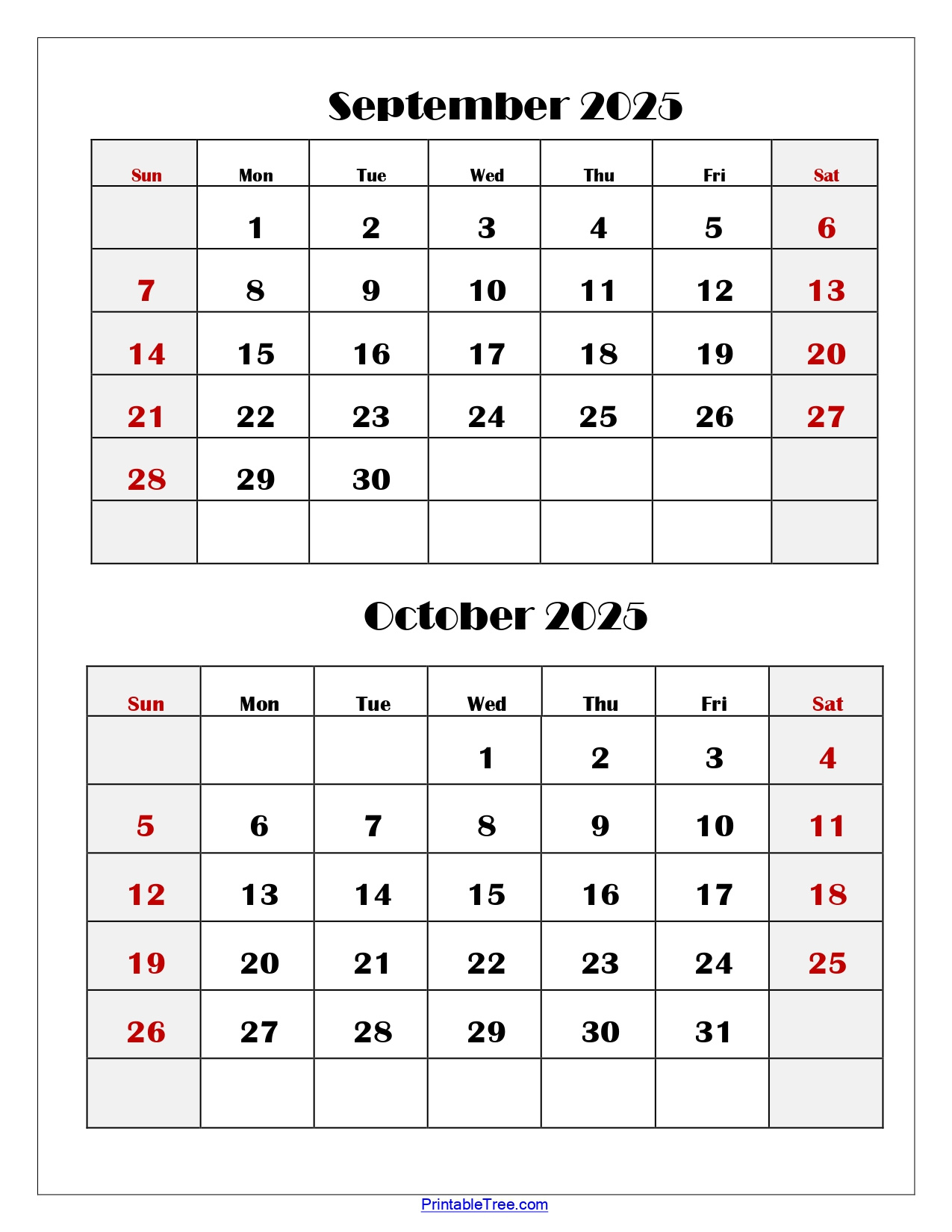 September And October 2025 Calendar Printable Pdf | Two Months pertaining to Printable Calendar Months For September October 2025 Free