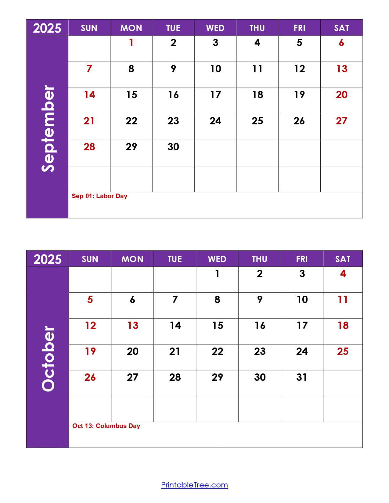 September And October 2025 Calendar Printable Pdf | Two Months with regard to Blank Calendar For September And October 2025