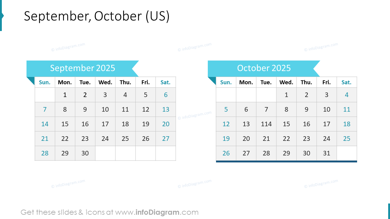 September, October (Us) with regard to Calendar For September and October 2025
