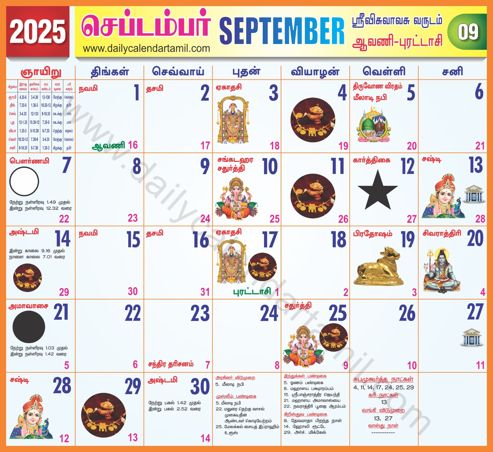 Tamil Calendar September 2025 | செப்டெம்பர் 2025 intended for September 2025 Calendar Tamil