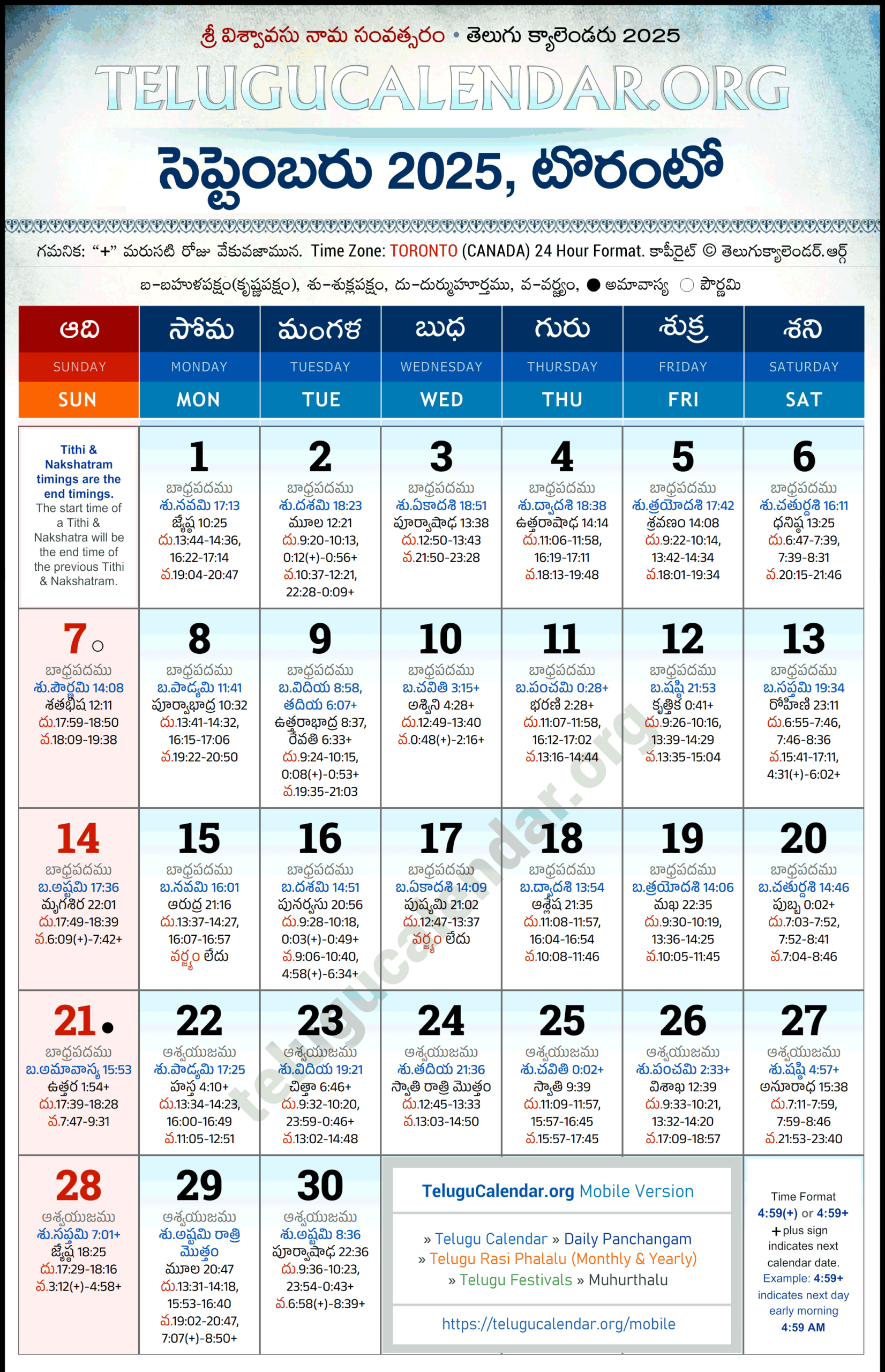Toronto Telugu Calendar 2025 September Pdf Festivals regarding September 2025 Telugu Calendar